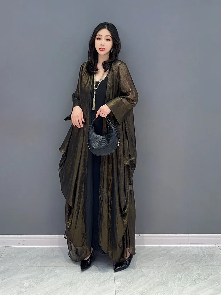 Vefadisa 2024 Spring Summer New Fashion Casual Two Sided Irregular Loose Casual Women Wear Trench Trendy Matching Top ZY593