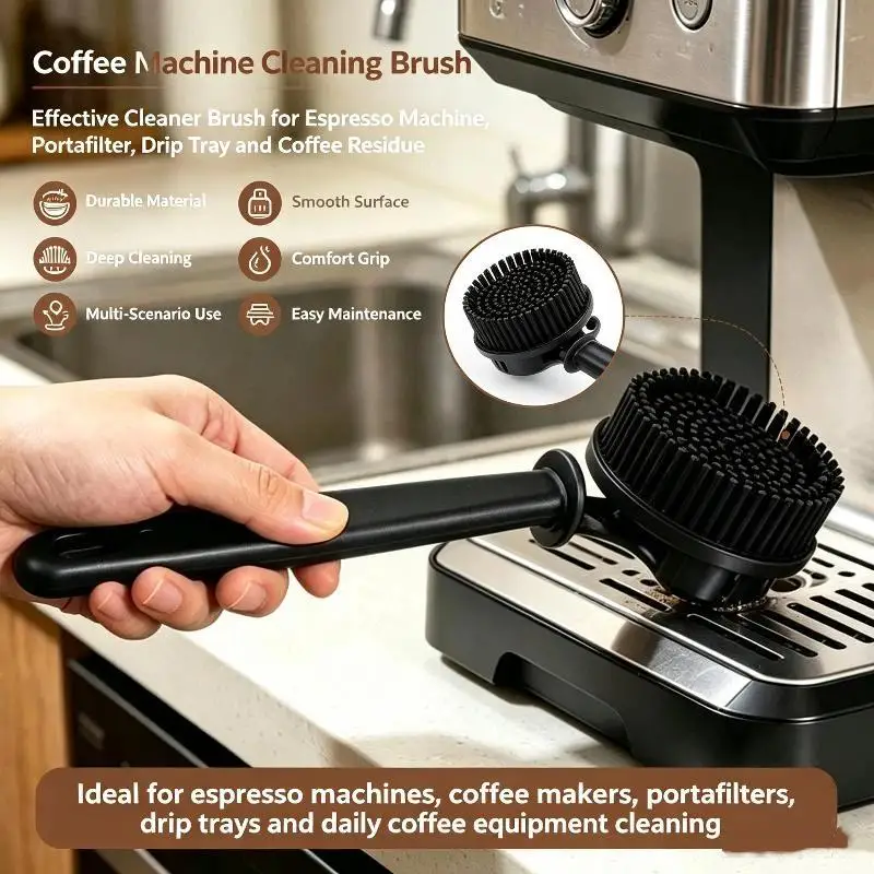 Silicone Coffee Group Head Cleaning Brush Food Grade Heat Resistant 360° Deep Clean for Home Barista Espresso Machine Daily Car