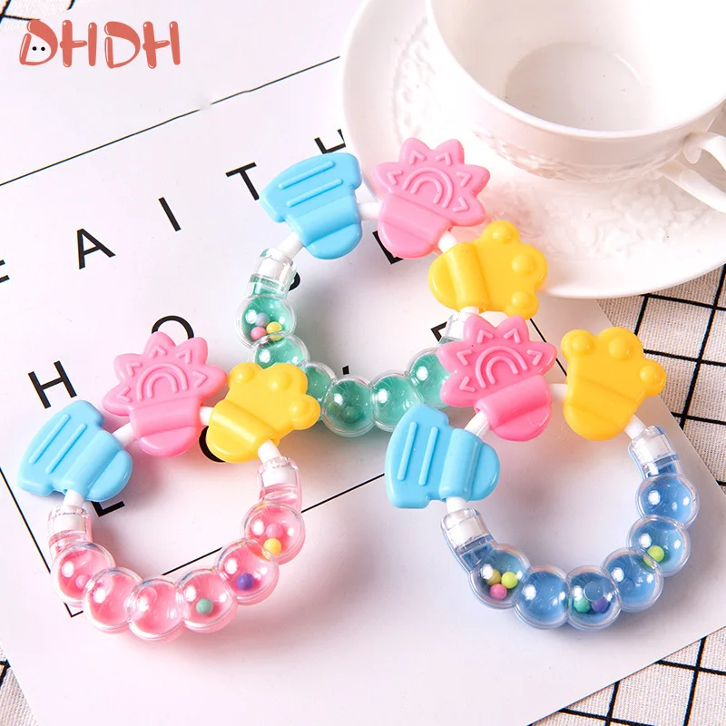 Baby Teether Bed Bell Silicone Handbell Teether For Teeth Baby Chewing Baby Toys Teething Ring Gift For Infant Silicone Teether