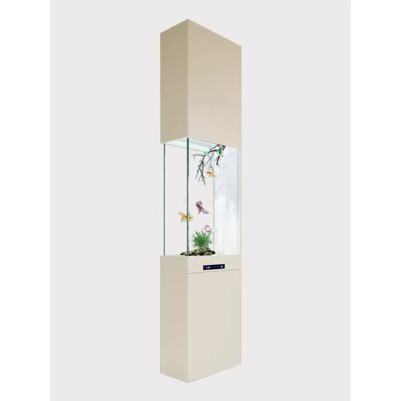 Fish tank living room glass tank, small ecological bottom filter intelligent integrated aquarium with cabinet
