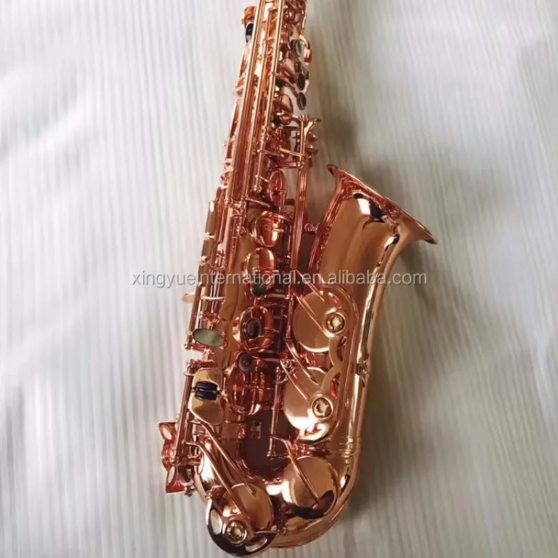 Rose Color Double Arms Roll Tone Hole Professional Saxophone