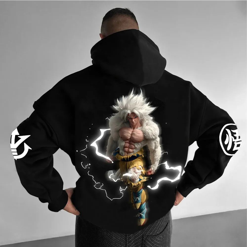 Hoodie Anime Harajuku Dragon Ball Street Wear 2025 Men Autumn Winter Vintage Hooded Sweater Oversized Women Long Sleeves Unisex