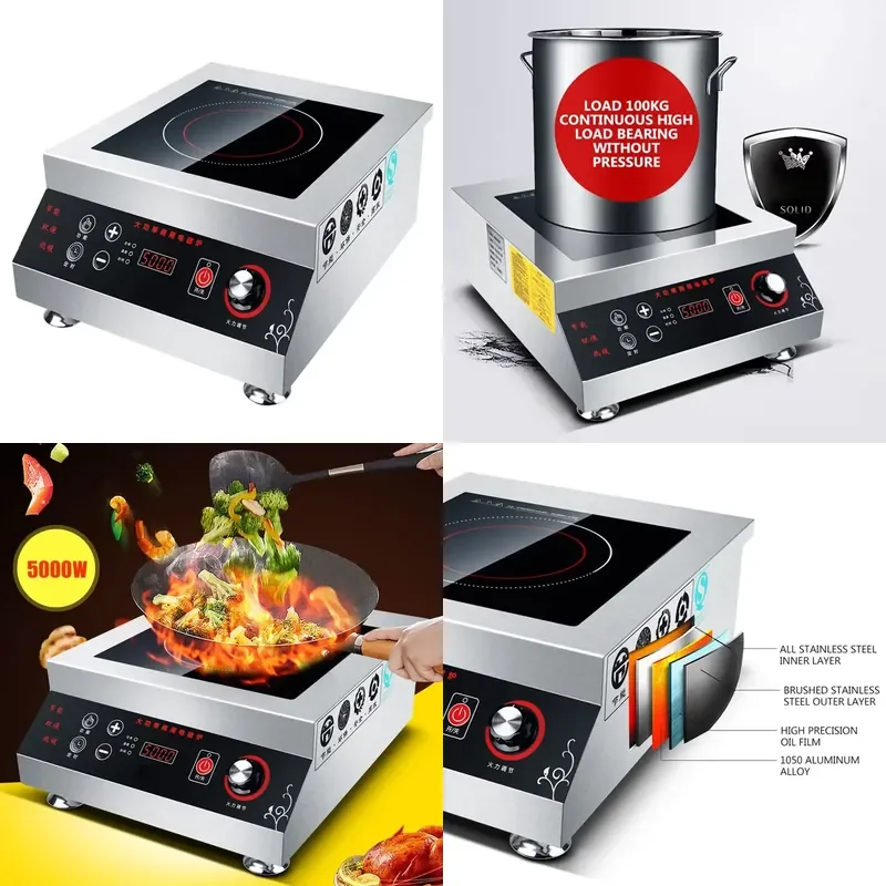 5000W High Power Induction Cooker Desktop Cooktop Stir-Fry Electric Cooker Canteen Appointment Timing Electric Stove