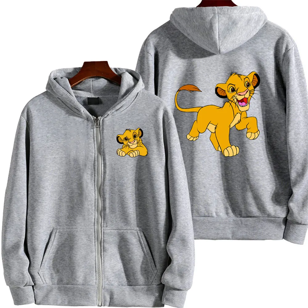 The Lion King Anime Women Zipper Hoodie Jacket Spring Autumn 2024 Fashion Men Sweatshirt Green Couple Oversized Clothes Coats