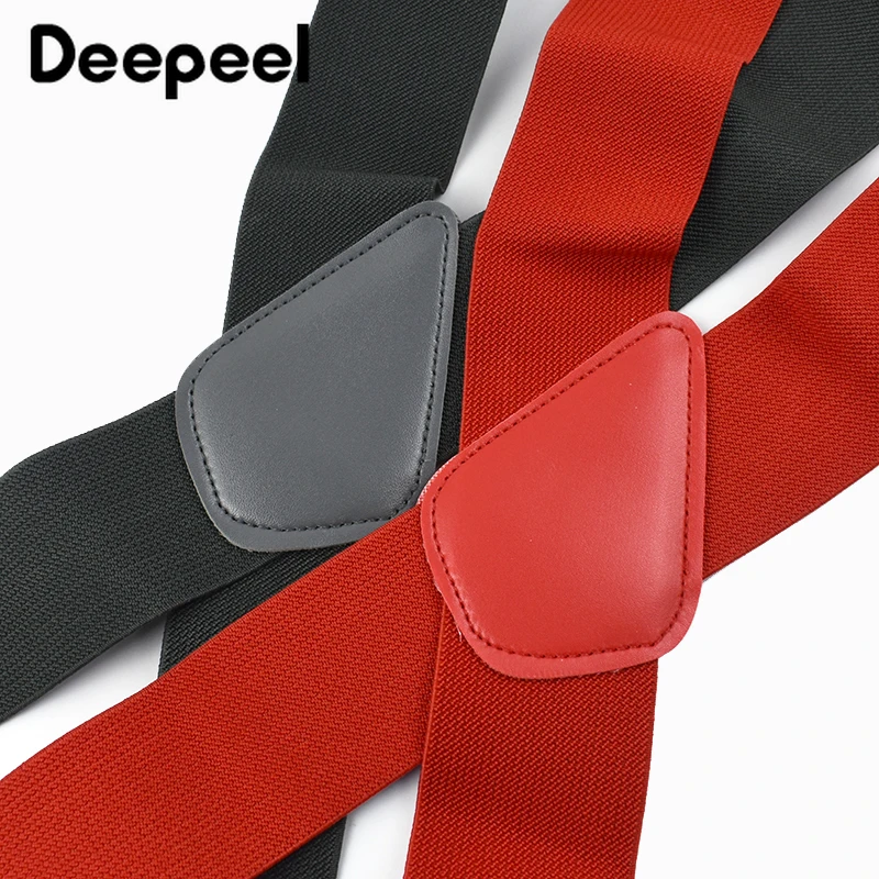 Deepeel moda 5cm de largura suspensórios masculinos adultos 4 clipes cinta ajustar elástico masculino cintas arnês homem terno calças cinto acessórios