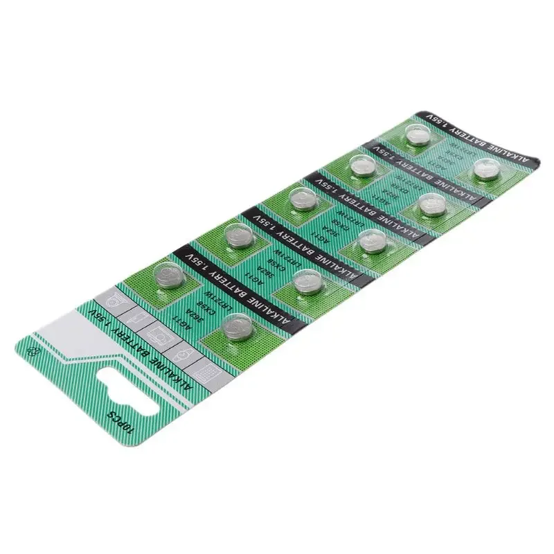 10 Buah/Set Baterai Alkaline Koin AG11 1.55V Baterai Tombol LR721 362 SR721 162 Baterai Sel untuk Lampu Tangan Kalkulator