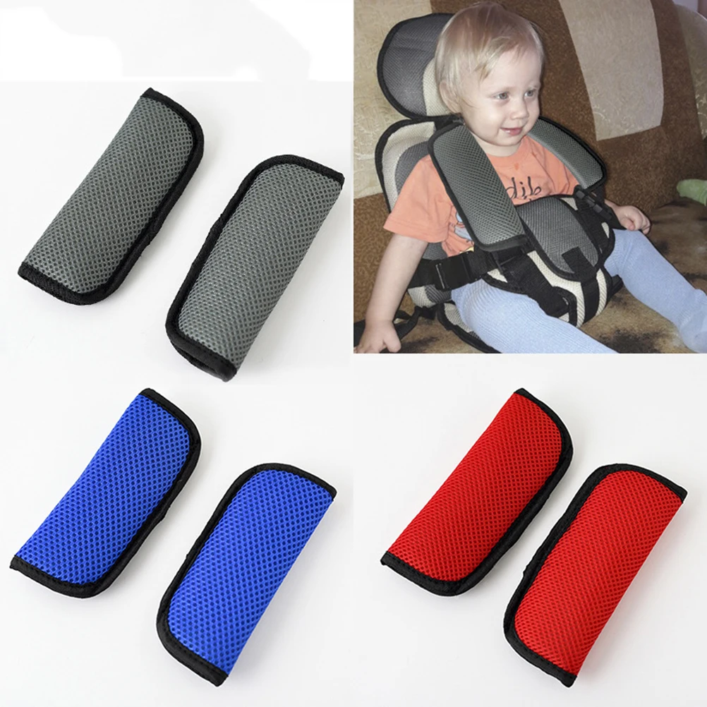 

4pcs Shoulder Pad Safety Protector Cushion For Car Seat Stroller Harness Cover Skin Protection Easy Install