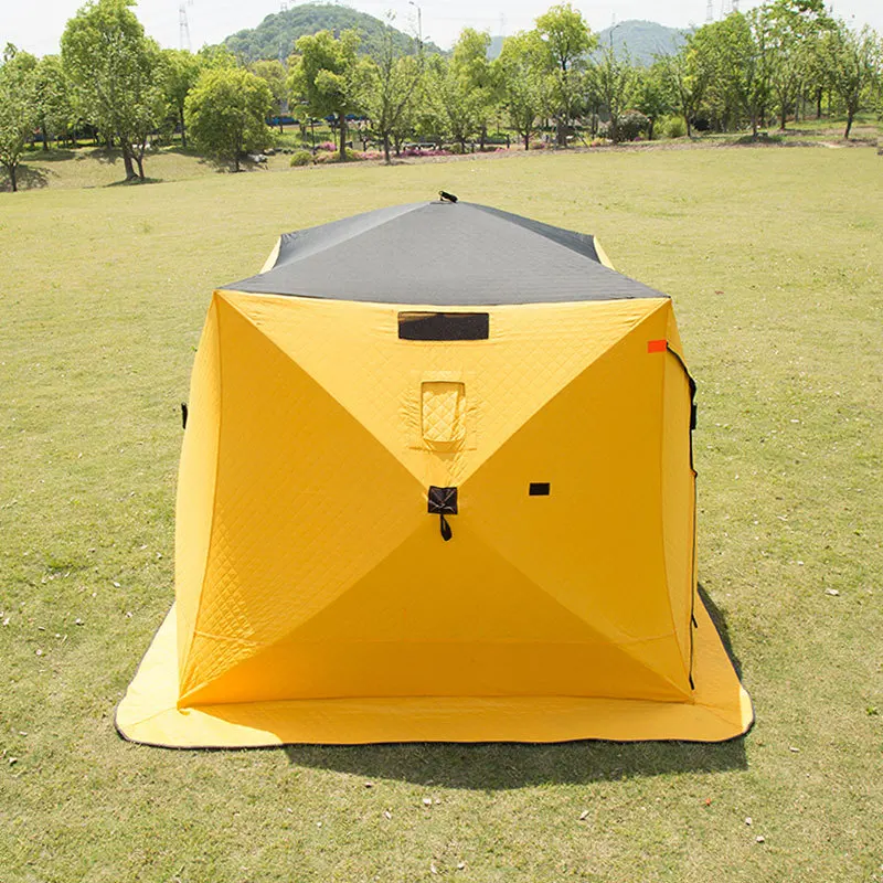 Windproof Ice Fishing Tent, Outdoor Warm Winter Tent, Add Cotton