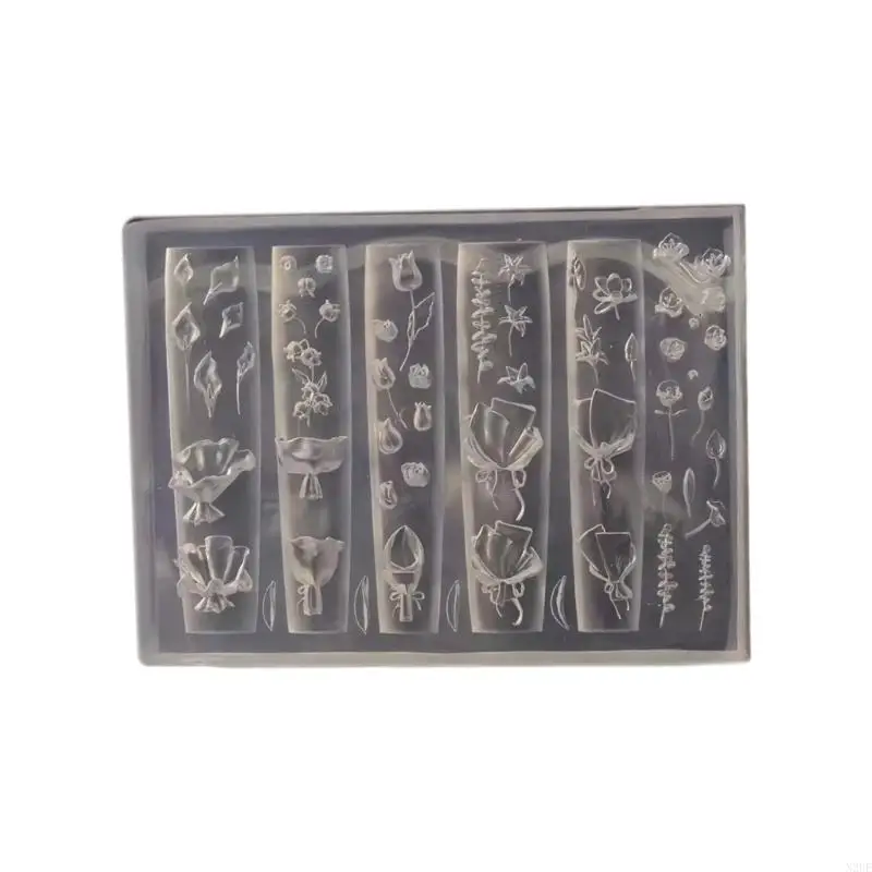 

N2UE Multipurpose Art Template Tool Flower Silicone Art Mold Embossing Carving Templates for Nail Enthusiasts