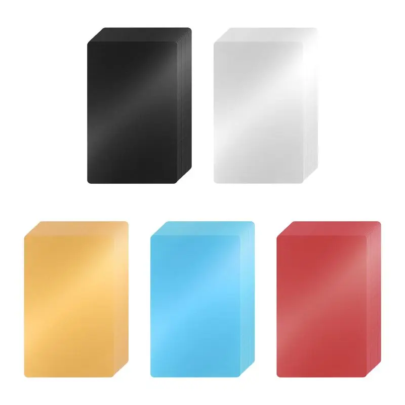 

N96R 100 шт. металлические заготовки для гравировки, цветные алюминиевые листы для лазерной гравировки, визитные карточки 86x54x0.2 мм (5 цветов)