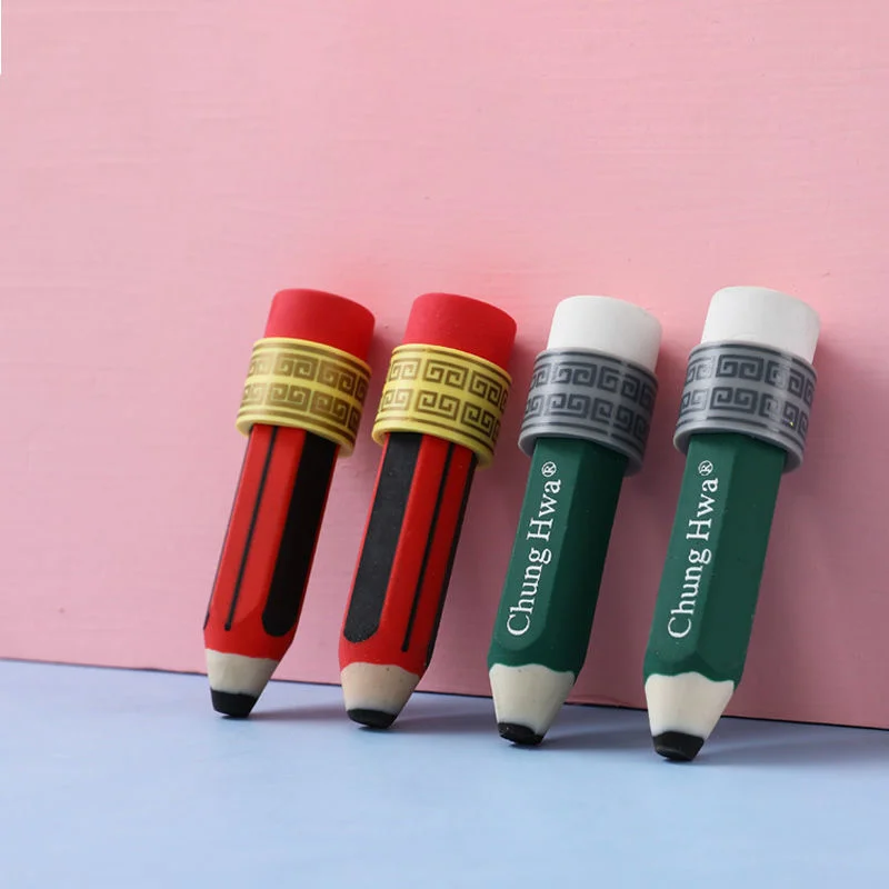 Chinese Stationery Classic Pencil Shape Rubber Cartoon Cute Pencil Eraser Special For Student Writing