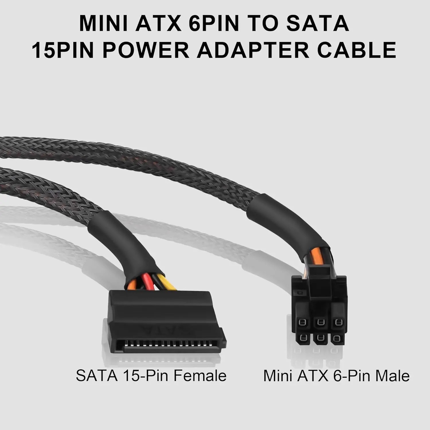 PCIe 6Pin Male 1 to 2 SATA 15Pin Female Power Supply Cable Port Multiplier GPU 6 pin Power Port to Dual SATA for Dell vostro