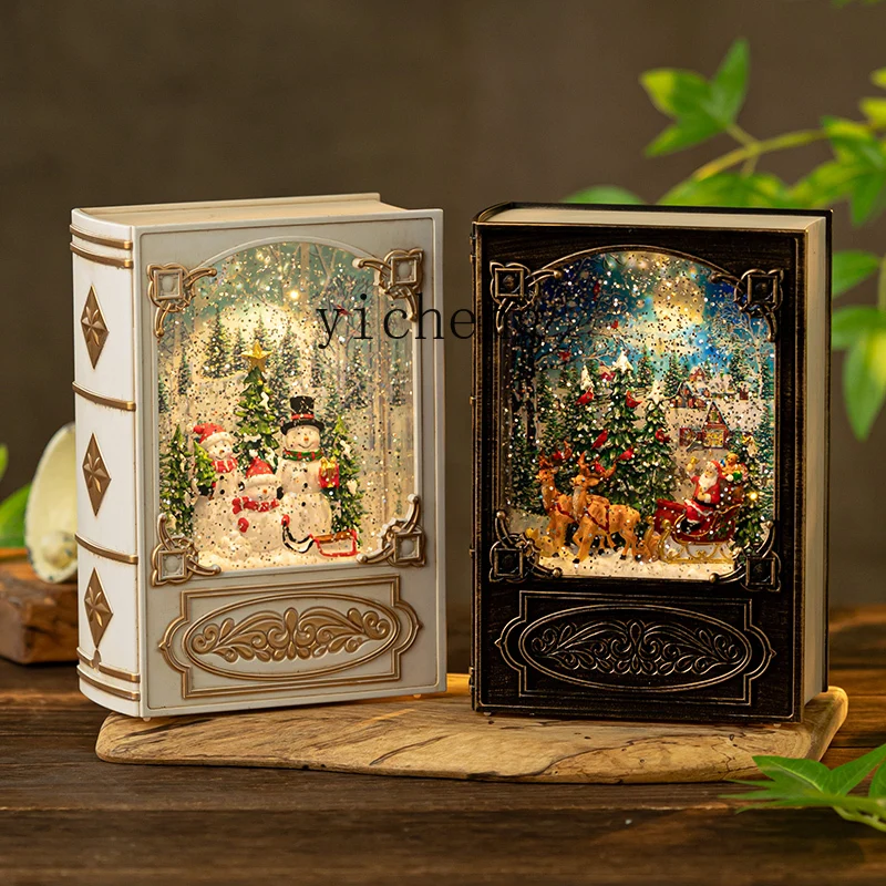 

FY Christmas decoration snow music box music box ornament gift crystal ball model