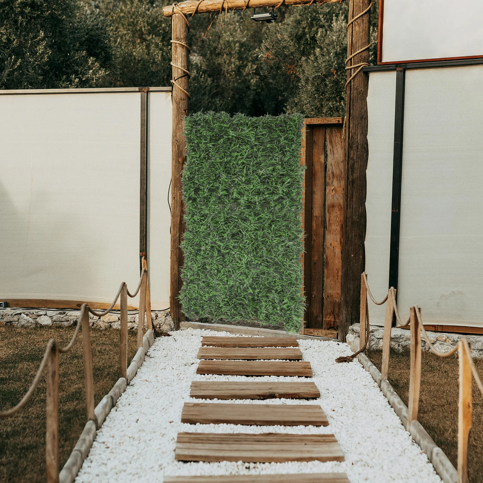 

1pcs Artificial Green Leaves Wall Privacy Screen Fence Simulated Plant Decor Faux Leaf Trellis Greenery Balcony Hedge