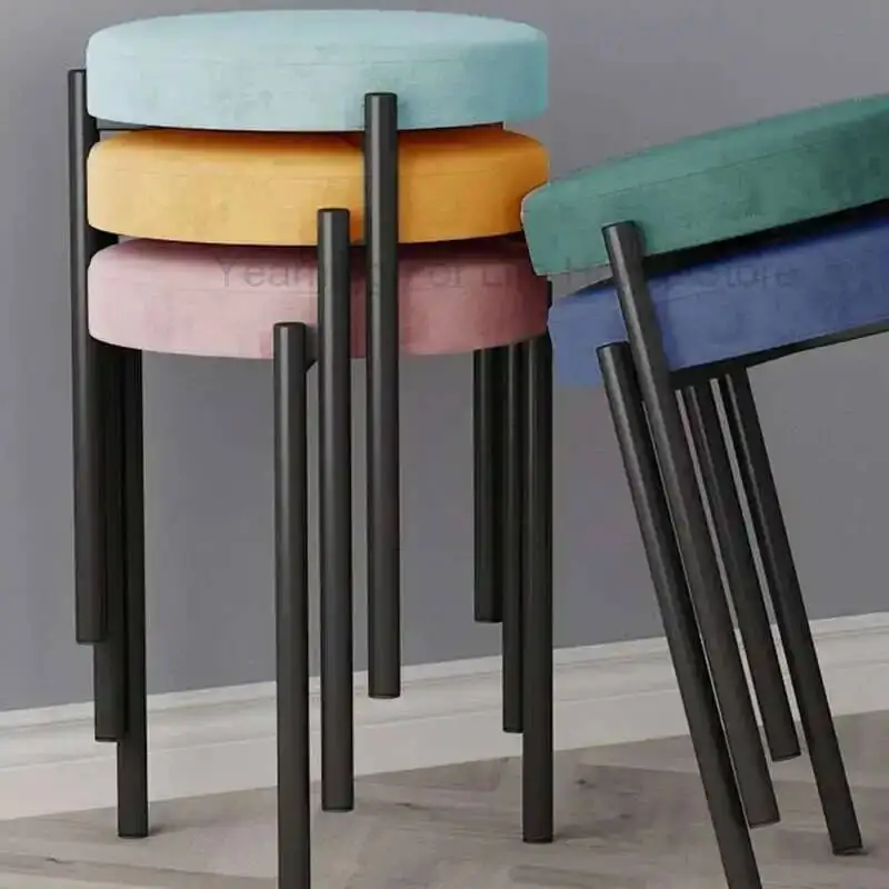 Ultralight Stool Decoration Legs Metal High Hallway Stool Dressers Hallway Design Office Tabourets De Bar Muebles Furniture
