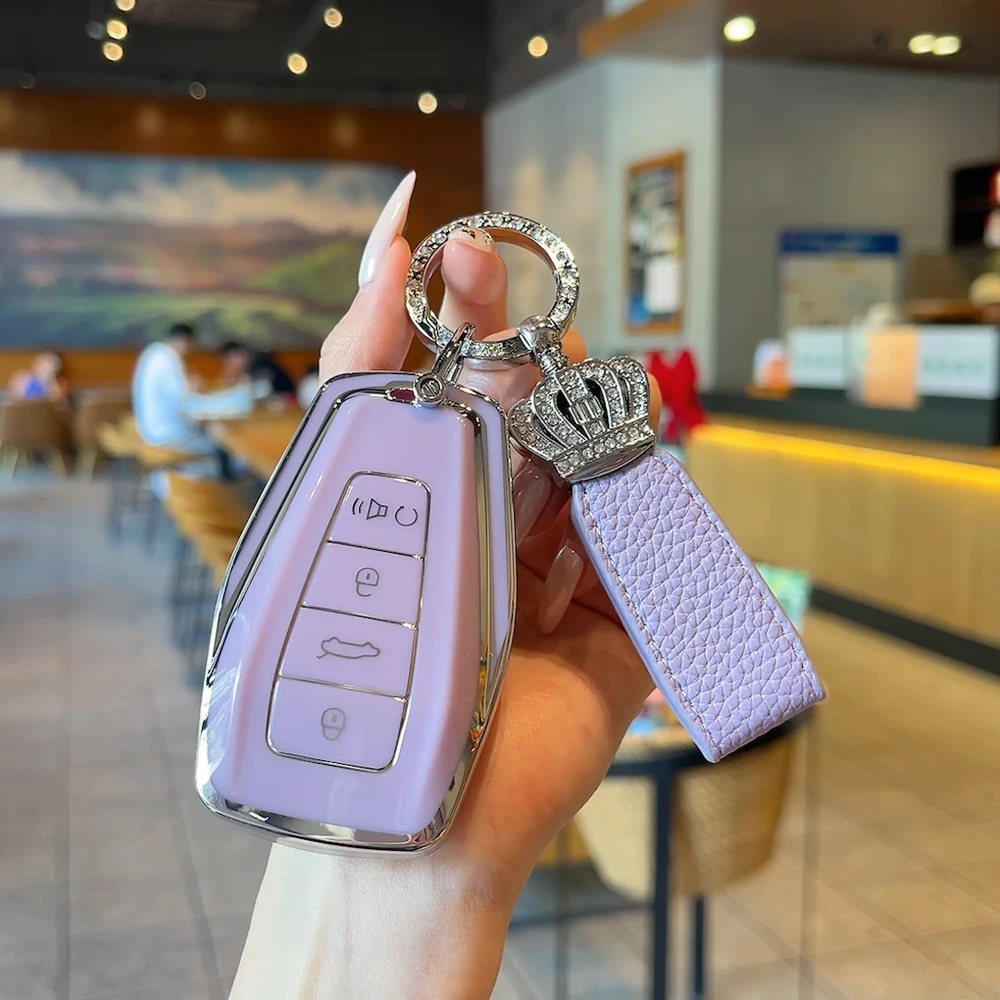 Car Key Case Fob Cover for Geely Coolray Keychain Remote Protection Cover Bag Shell With Housing Keychain Car Accessories