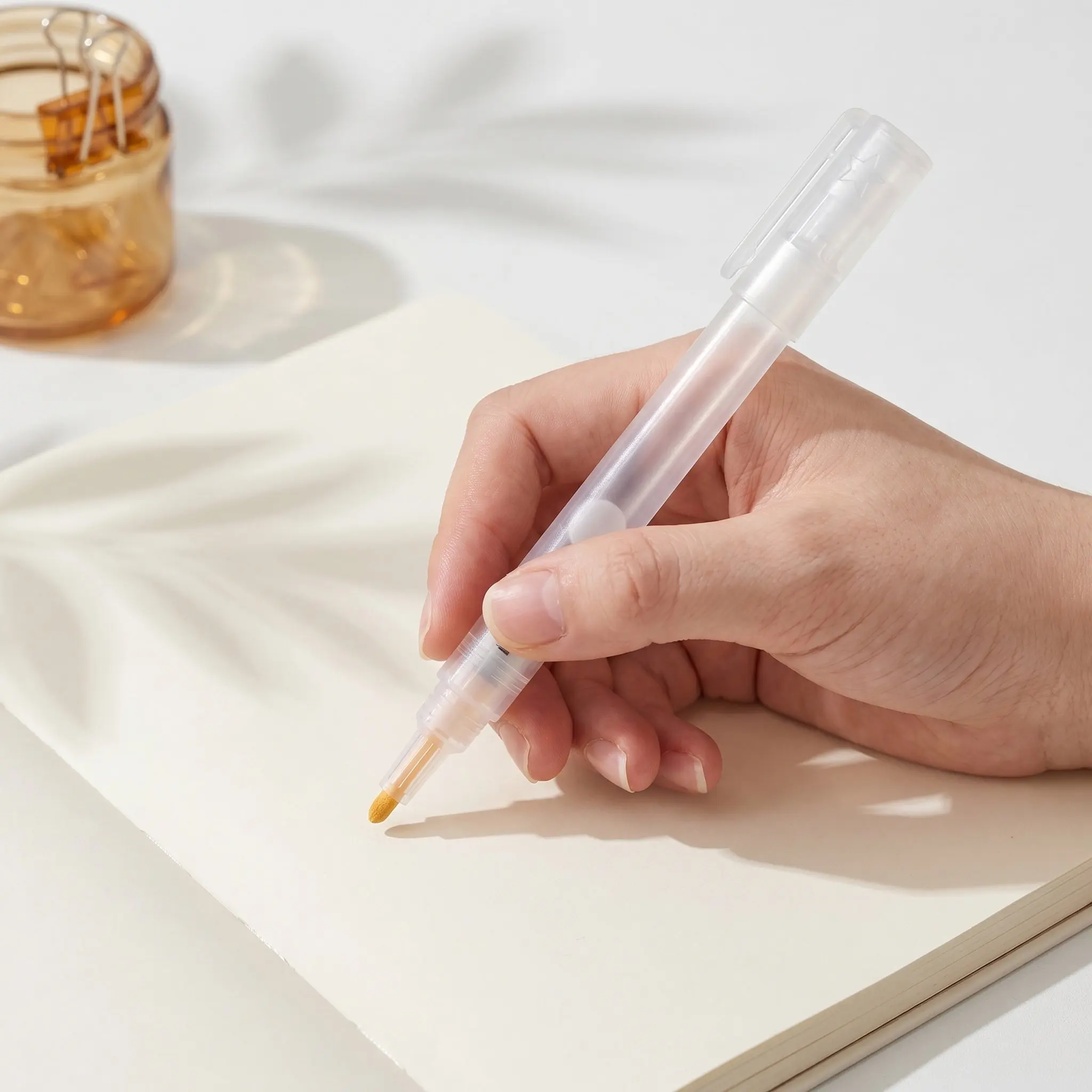 10Pcs Transparent Refillable Marker Tubes Blank Paint Pen Shells Clear Barrel for Acrylic Ink Graffiti Drawing Paper