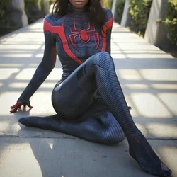 Woman Spider Cosplay Miles Morales PS5 Costume Adults Kids Peter Parker Superhero Zentai Bodysuit Party Jumpsuit