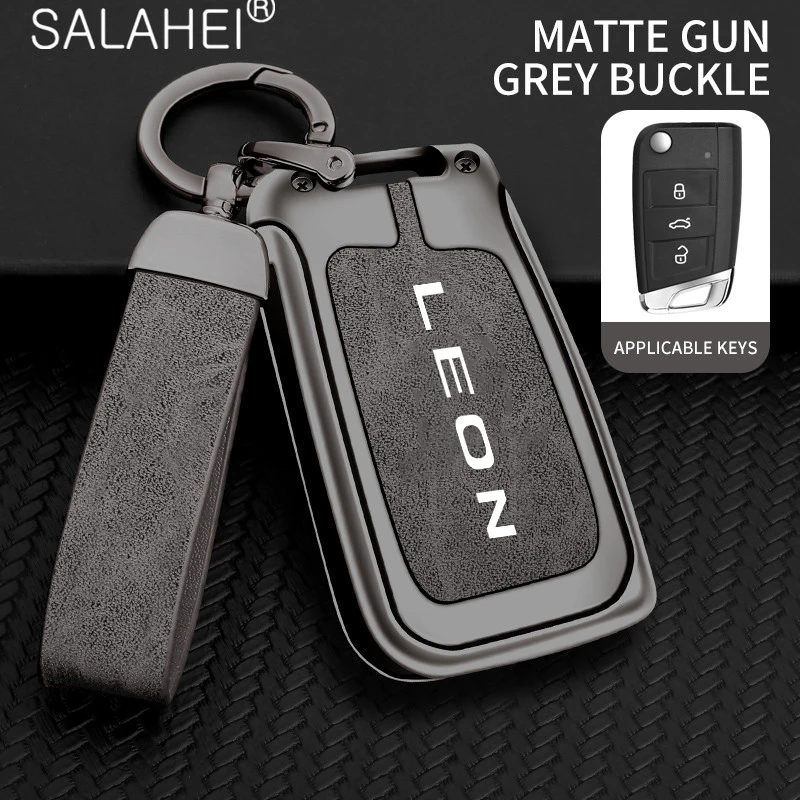 Zinc Alloy Car Logo Key Case Cover Holder For Seat Leon 5f FR MK1 MK2 MK3 MK4 Fob Smart Remote Control Keyless Shell Accessories