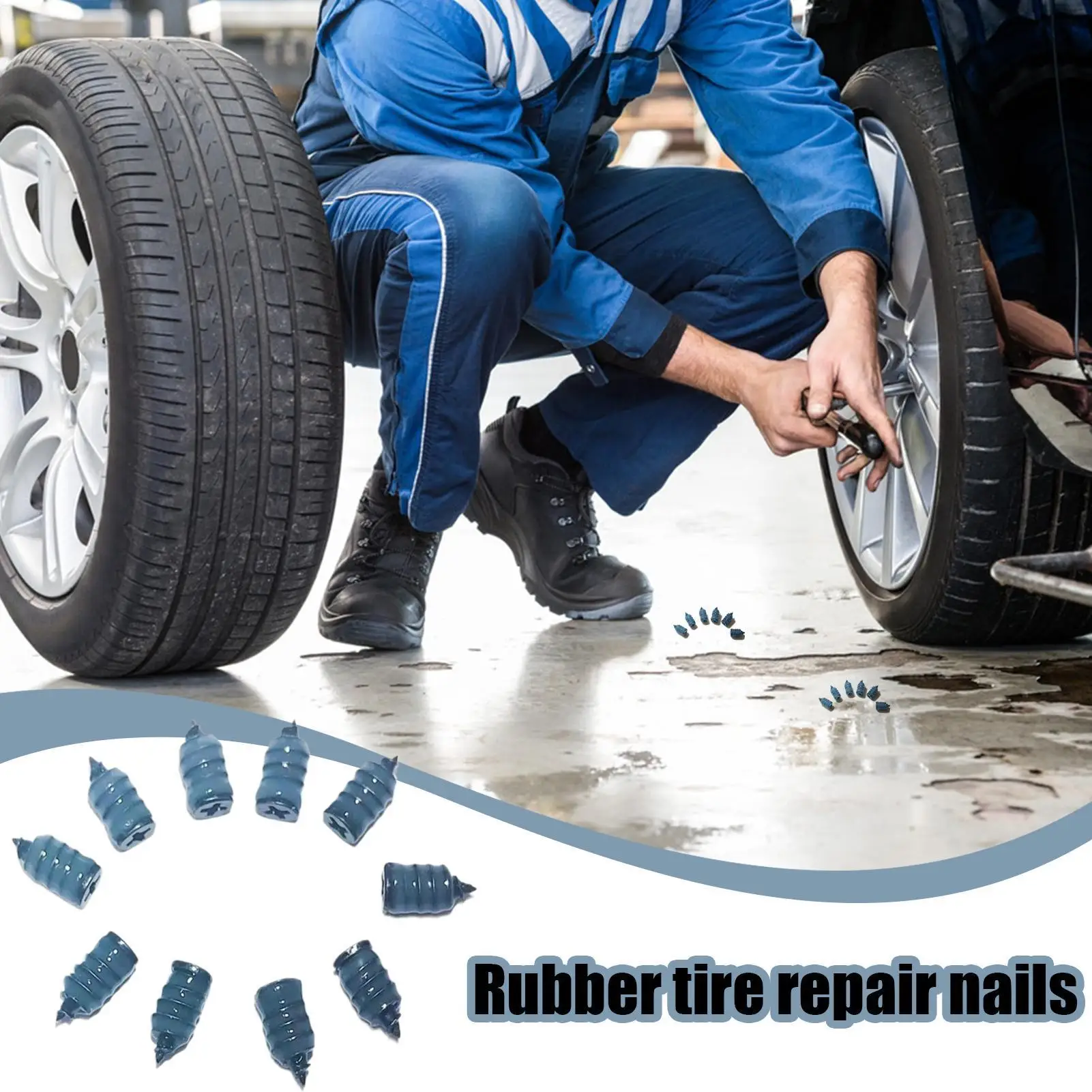 

M5 M6.8 Rubber Tire Repair Nails 100-Piece Car Quick Fix Screw Tire Plugs Screw Tire Plugs Vacuum Tire Repair Nail