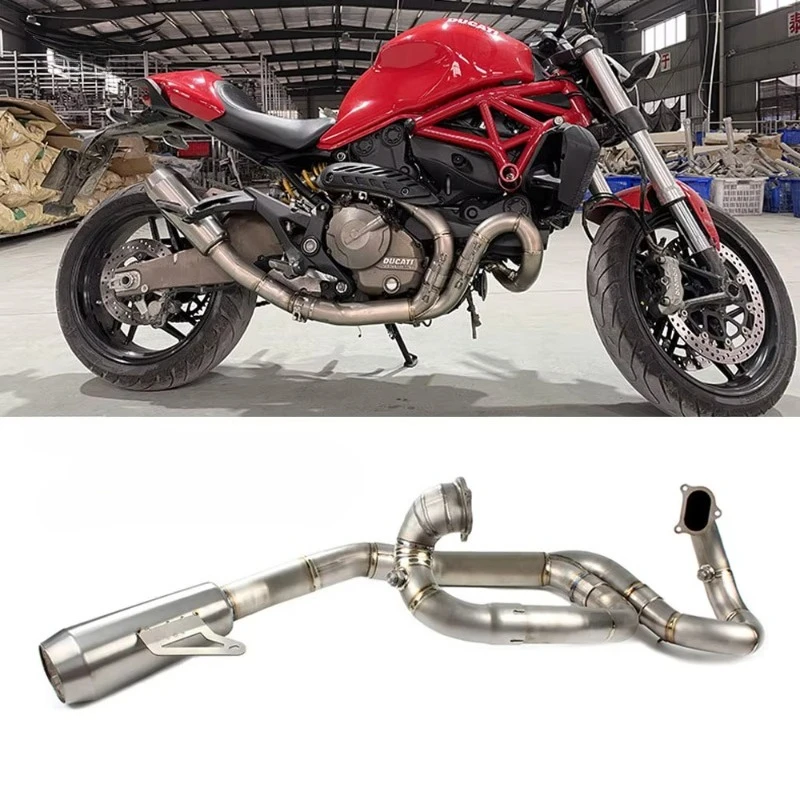 

Mo torcycle Exhaust System Muffler Escape for Ducati Monster 1200 1200S 821 Motor cycle Titanium Alloy Full Section Exhaust Pipe
