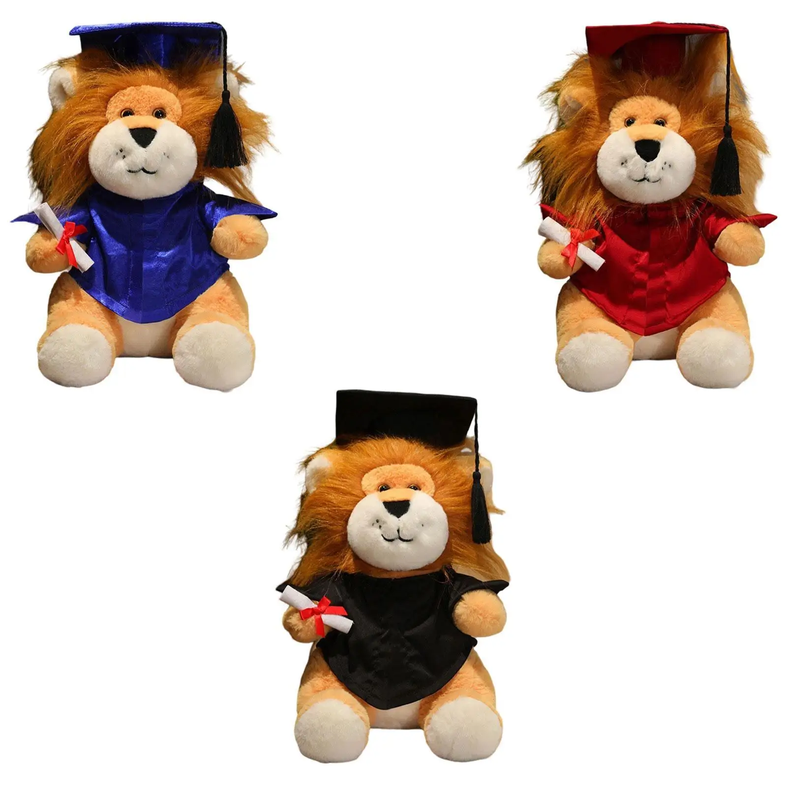 

Graduation Lion Doll Ornament Funny Handmade with Graduation Crafting 14inch