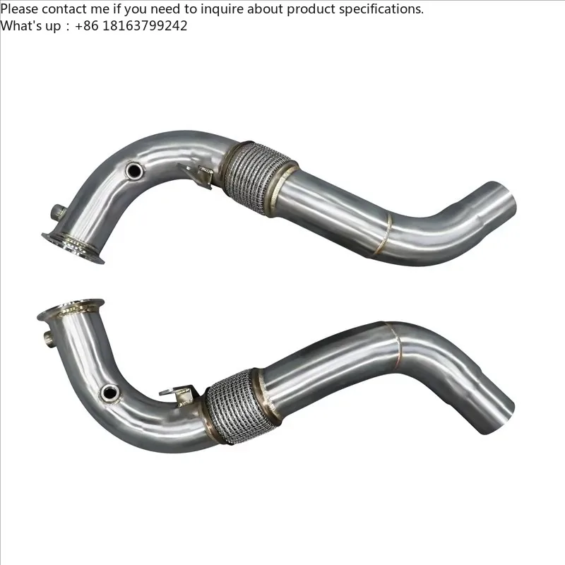 High Performance Downpipe for BMW550i  N63  4.4T F10 Car Exhaust Pipes Header Straight Downpipe Golden Fish Scale Welding