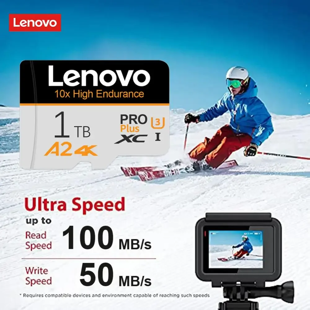 Lenovo-tarjeta Sd de 2tb Clase 10, tarjeta de memoria Flash de 1tb, 512GB, 256GB, 128GB, Sdcards de alta velocidad, Micro TF, tarjeta Sd U3 4K V10 para cámara de PC