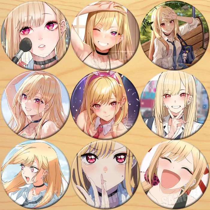 1PC 58MM My Dress-Up Darling Kitagawa Marin Badge Brooch Acrylic icons