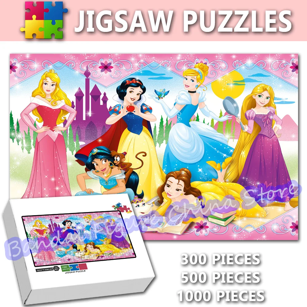 

Disney Princess Puzzle Cinderella Snow White Sleep Beauty Cartoon Figure Print 300/500/1000 Pieces Jigsaw Puzzles for Kids Toys