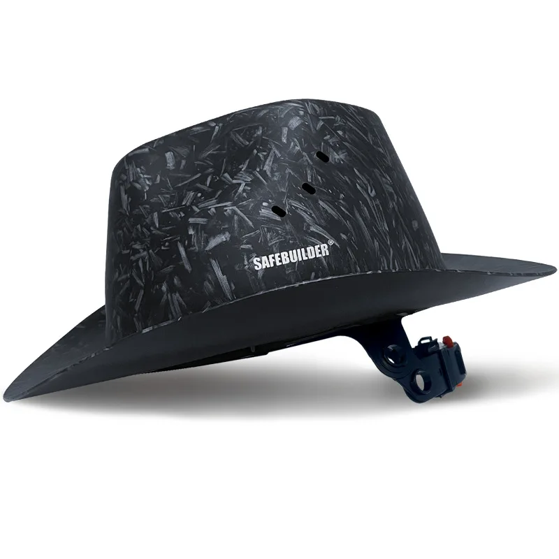 Carbon Fiber Color Cowboy Hard Hat Lightweight Breathable Comfortable Helmet Outdoor Protective Safety Helmet Fashion Hard Cap