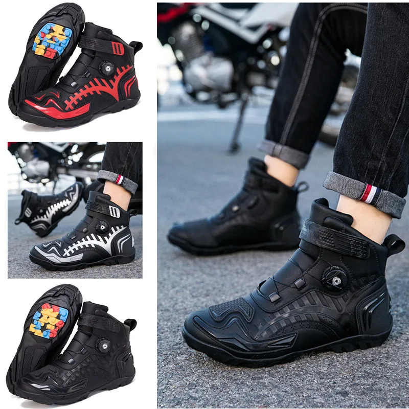 

Motocross Boots Knight Riding Shoes Men's Motorcycle Boots Racing Short Boots Four Seasons Motorcycle Equipment