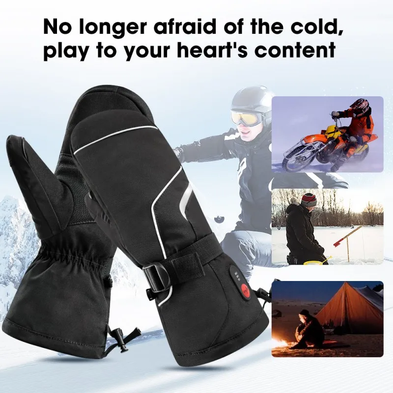 

Winter Rechargable Heated Ski Gloves Women Touch Mittens Electric Motorcycle Heated Gloves For Men 2022