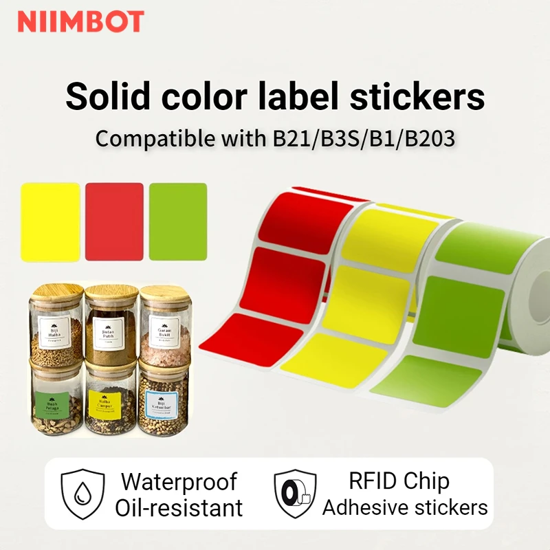 

Niimbot B21 B203 B3s thermal label self-adhesive paper can print multi-color 20-50mm wide clothing label Commodity Price Food se