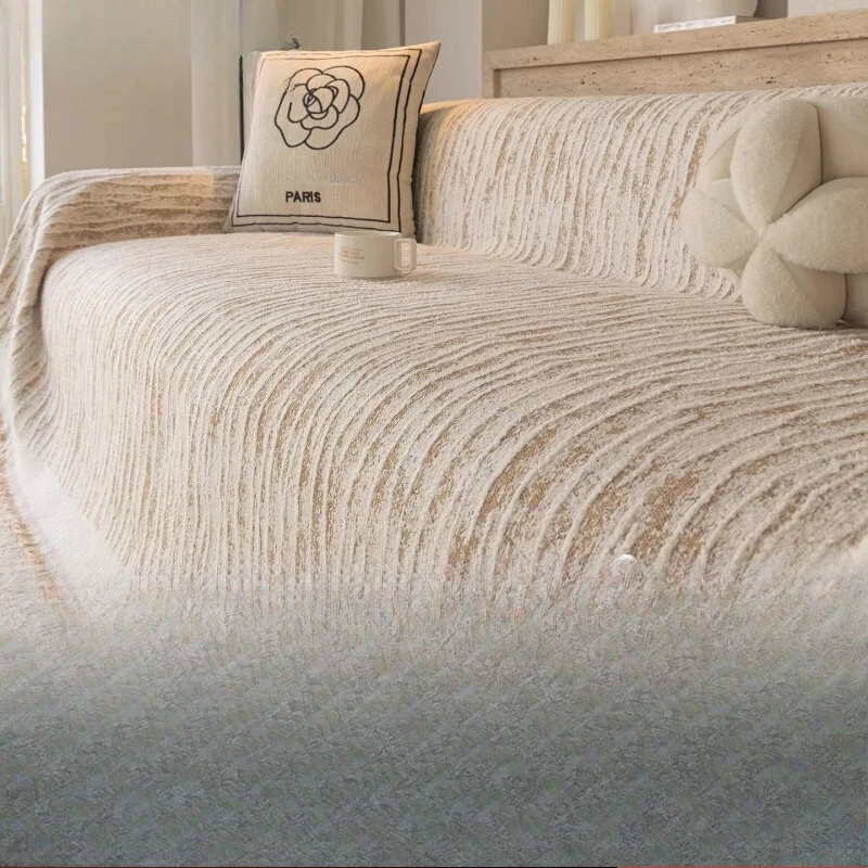 New Chenille Sofa Throw, All-season & Warm Thickened Design For Autumn Winter, Non-slip Full Wrap Sofa Slipcover