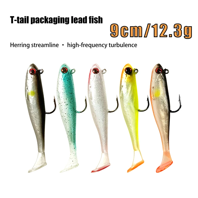 5Pcs/Set Swimming Forktail Real Shad 150MM Artificial PVC Plastics Bait For Pike Bass Fishing Lure Tackle Fishing Gear For Men