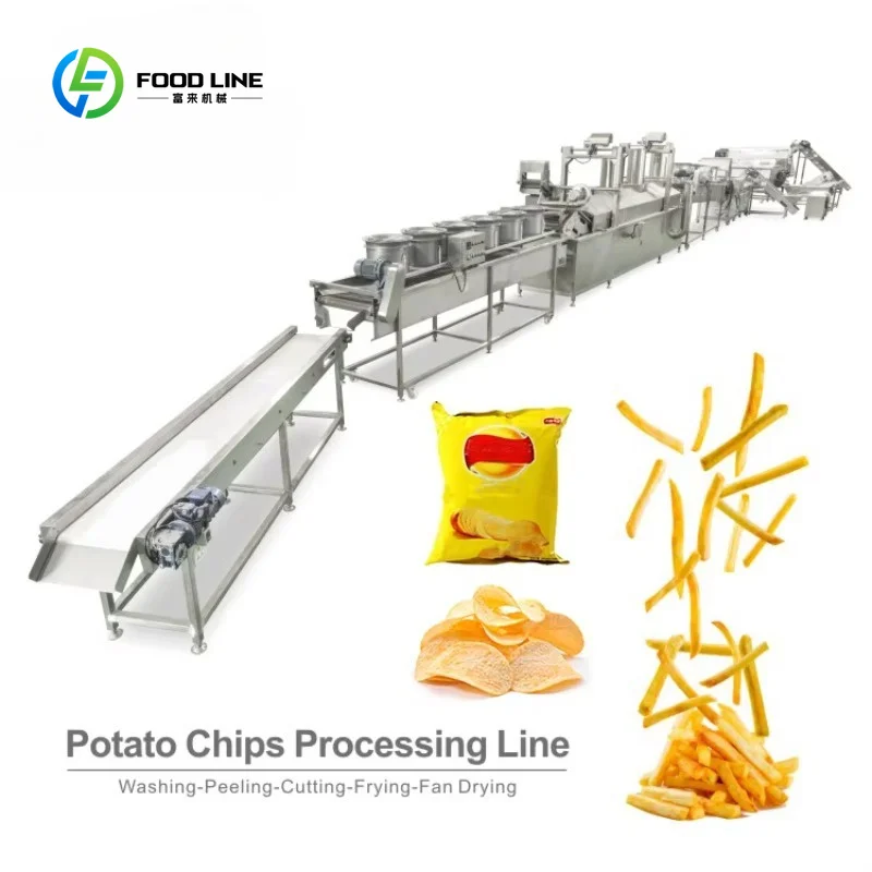 Customized Automatic Potato Chips Production Line Potato French Fries Making Machine Frozen French Fries Production Line