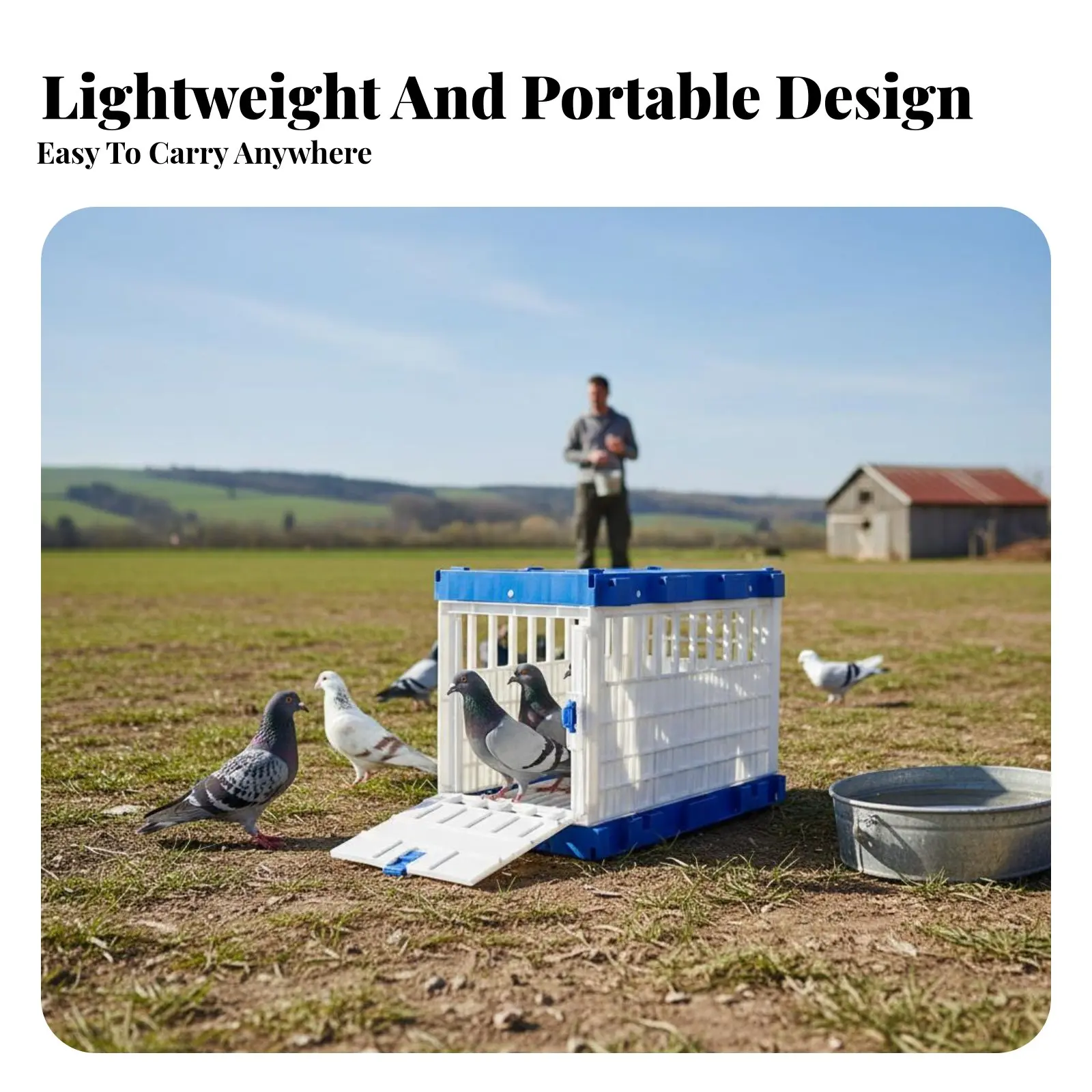 

Homing Pigeon Release Enclosure Breathable Design Pigeon Training Enclosure Pet Supplies Pull-Extract Bottom Mesh Multiple Doors