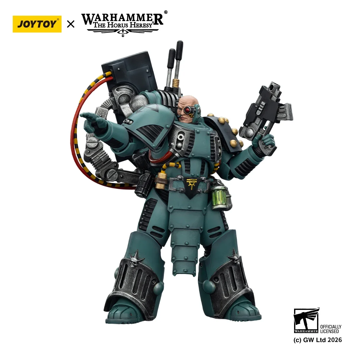 【MT】JOYTOY Warhammer 40K Sons of Horus Tybalt Marr Captain of The 18th Company Siege Breaker 1/18 Action Figure Model view 6