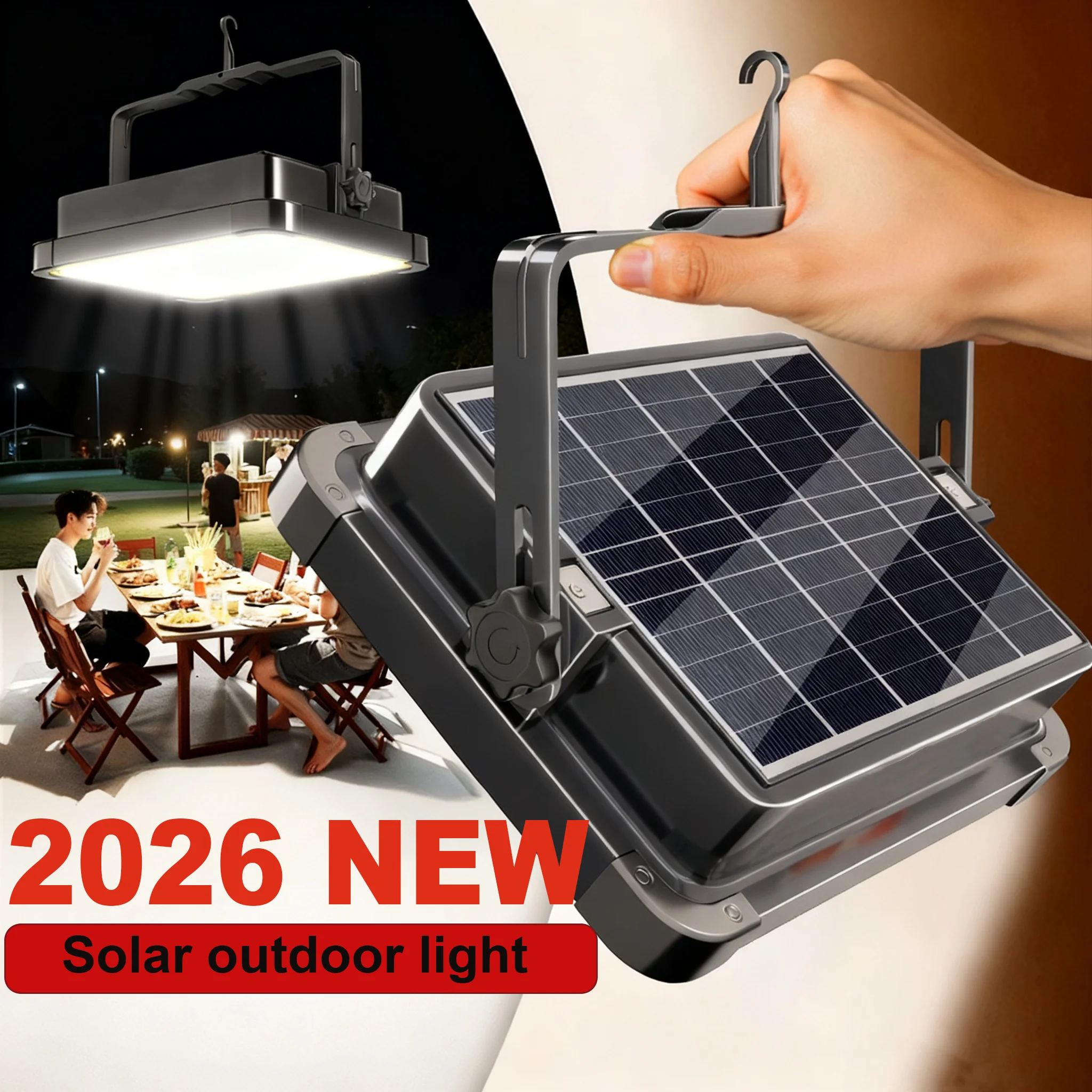 LED Floodlight USB Rechargeable Camping Lamp Portable Outdoor Solar Flood Light IP66 Camping Lantern Solar Work Night Light