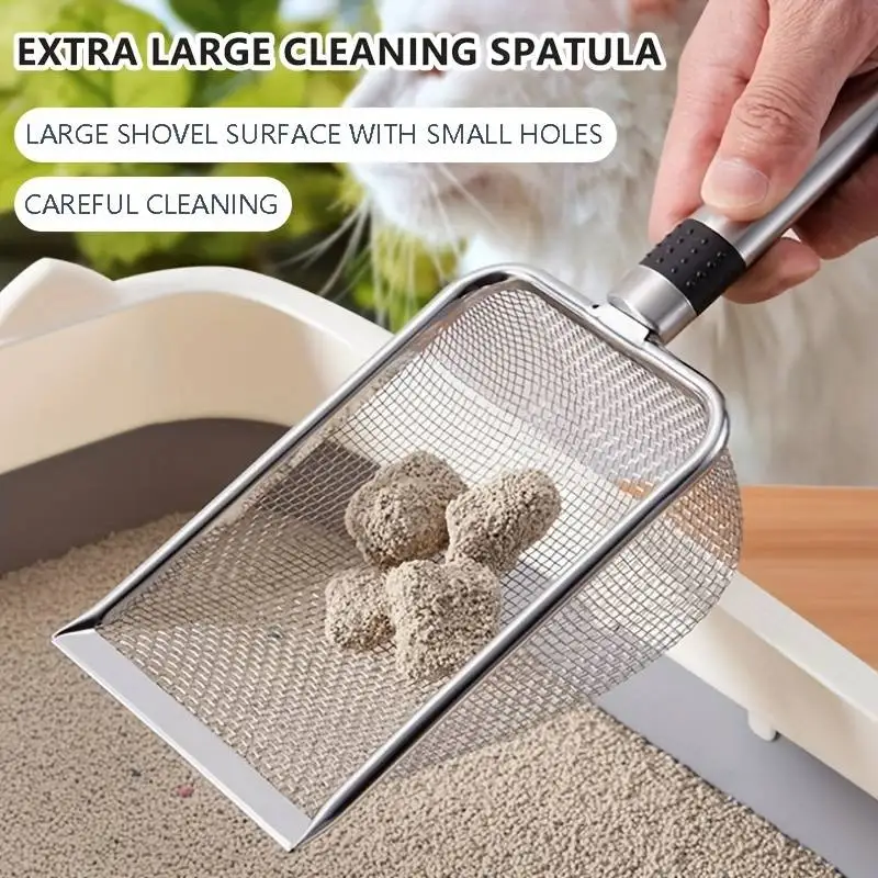 Pet Cleaning Tool Metal Aluminum Alloy Cat Litter Scoop Stainless Steel Durable Handle Pet Poop Shovel