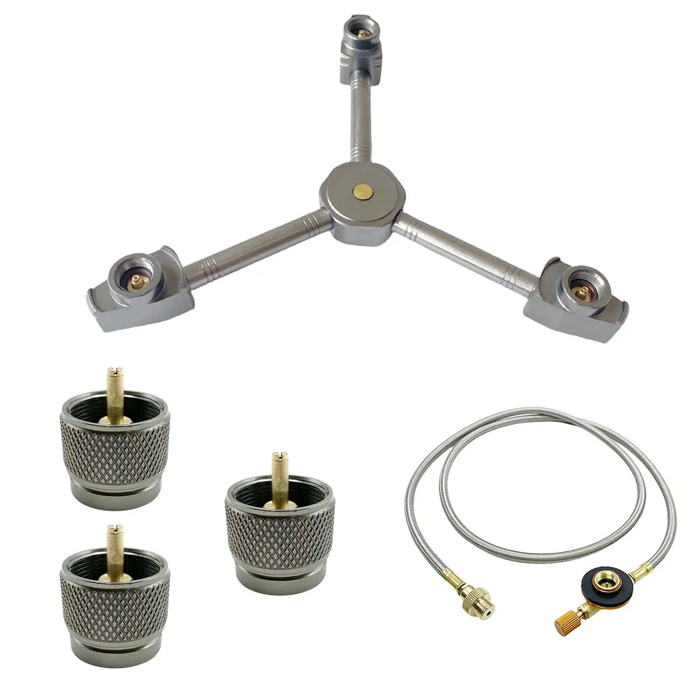 3 in 1 E-Three Outputs Gas Tank Conversion Head Gas Distributor Conversion HeadButane Adapter Extension Split Furnace Adapter