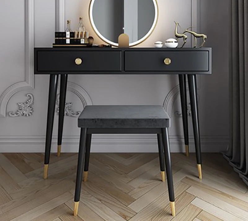 Nordic light luxury dresser solid wood bedroom ins Internet celebrity dressing table with lamp modern simple small apartment mak