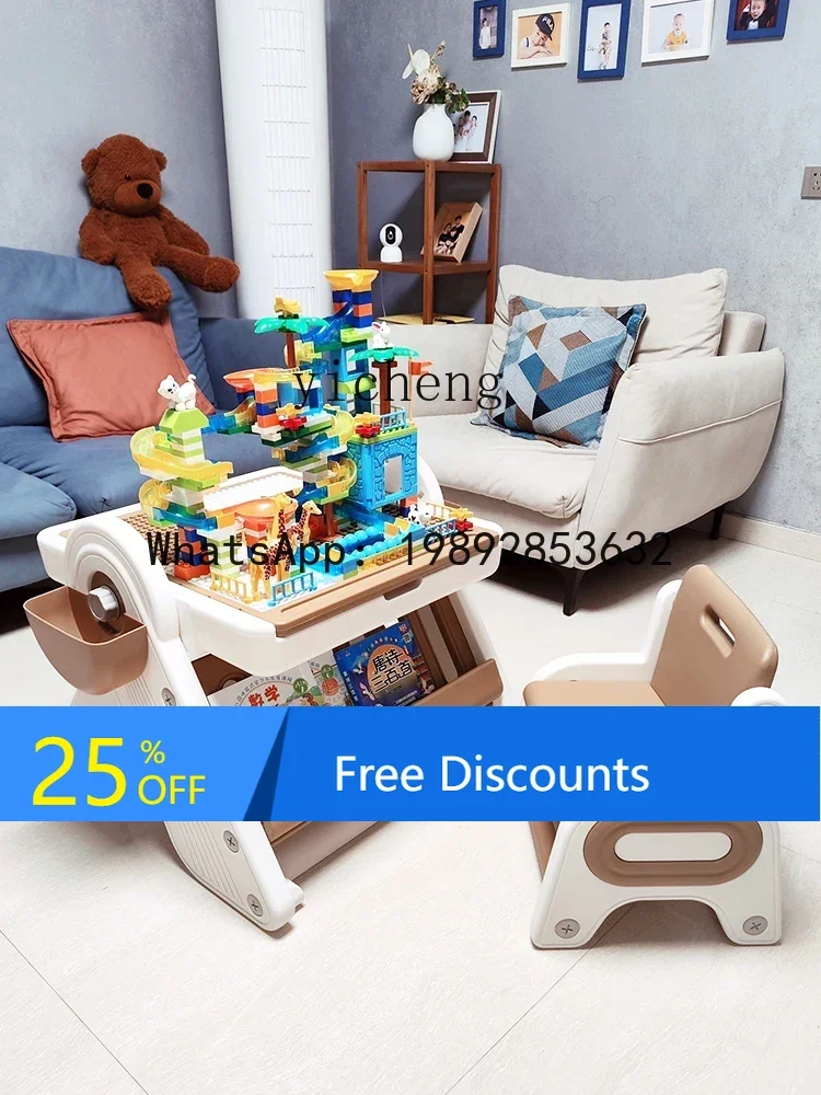 AG  Children's Multifunctional Building Blocks Table Large Particle Assembled Boy  Table Folding Drawing Board