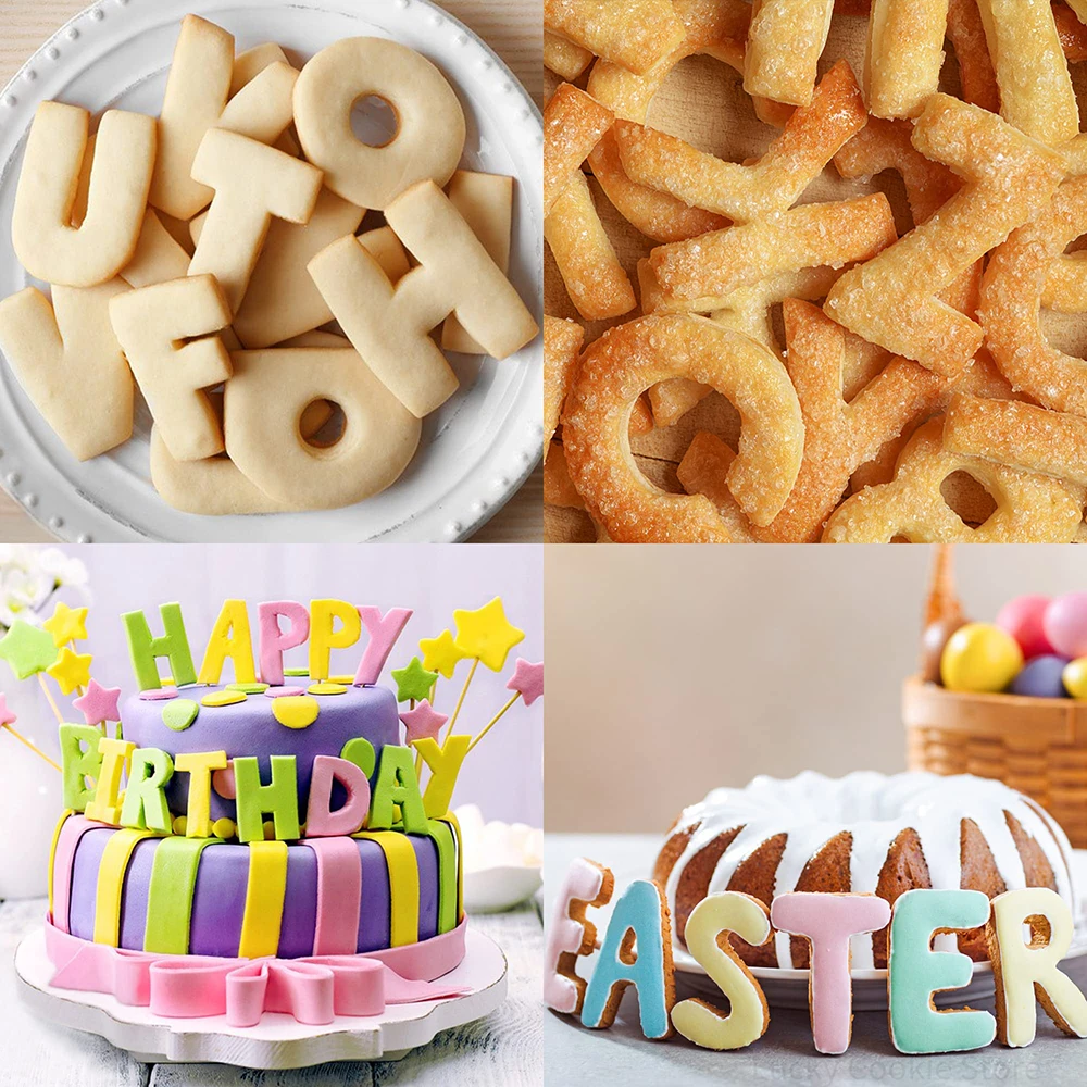 9/26Pcs Alphabet Number Cookie Cutters Stainless Steel Fondant Biscuit Cake Molds Baking Embossing Mould Kitchen Accessories