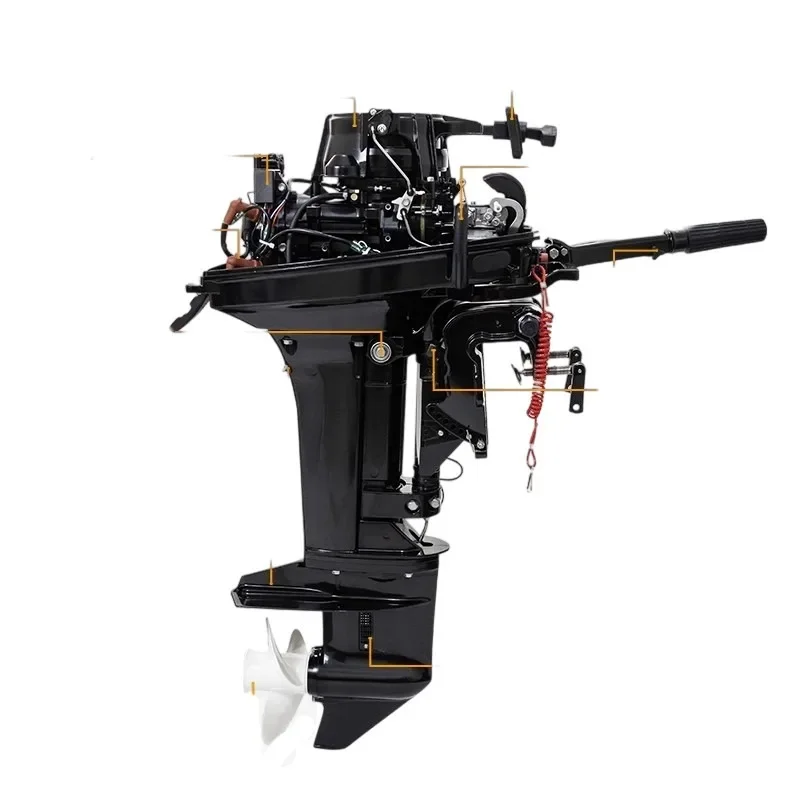 Water Cooled Tiller Control Outboard Motor,Two Stroke 25HP 326CC Boat Engine Long and Short Shaft for Rubber,Inflatable Dinghy