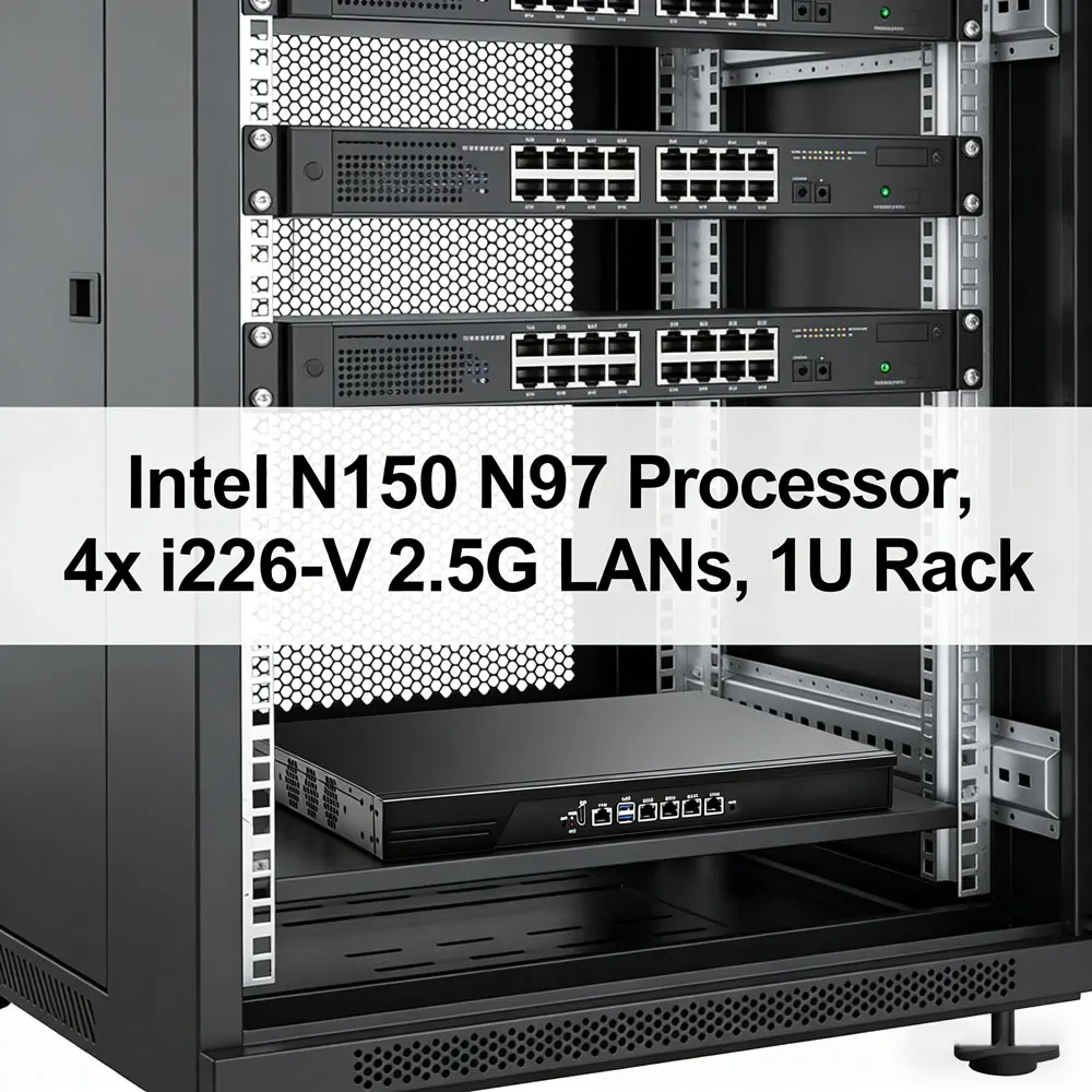 

Межсетевой экран 1U на базе Intel N150/N97 с 4 портами i226-V 2.5GbE LAN, VPN-роутер, ПК на базе OPNsense для домашнего сервера с VGA/HDMI/LVDS
