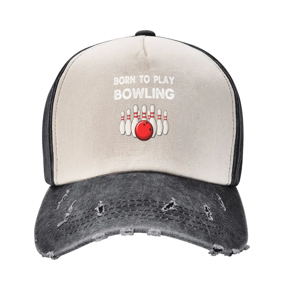 Born To Play Bowling Funny Bowling Gift for Dad Mom Baseball Cap Hood sun hat Caps Women Men's