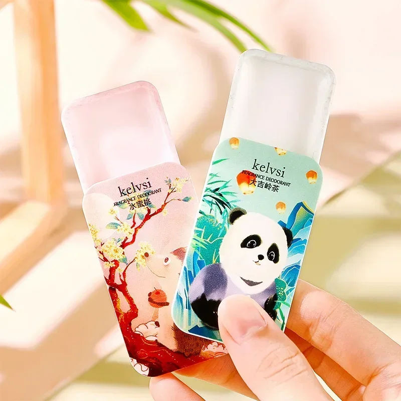 Cute Cartoon Print Solid Perfume Balm Portable Mild Long-lasting Solid Balm Fresh Fragrance Deodorant Stick Perfume Women Mens