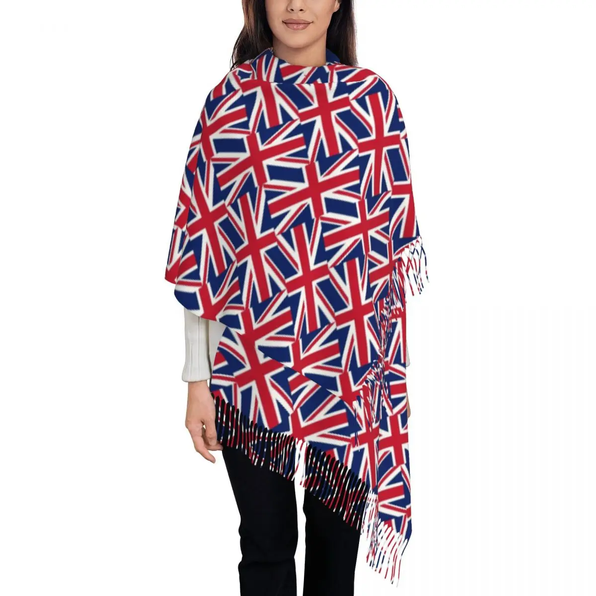 

Custom Printed British United Kingdom Flag Scarf Men Women Winter Fall Warm Scarves Shawls Wraps